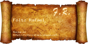 Foltz Rafael névjegykártya